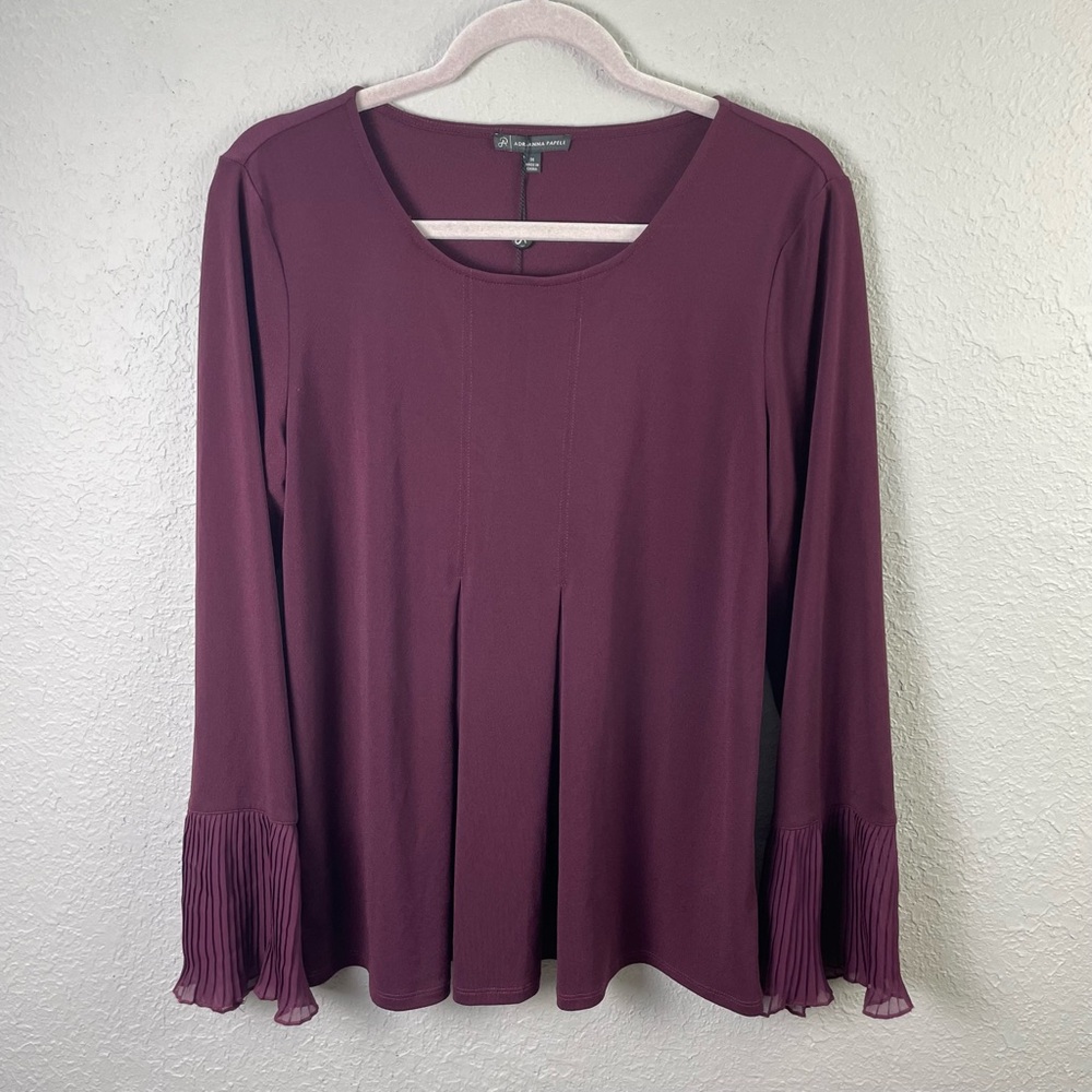 Adrianna Papell NWT! Ruffled Cuff Pleated Size M